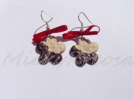 Orecchini pendenti con biscotti e cioccolato!